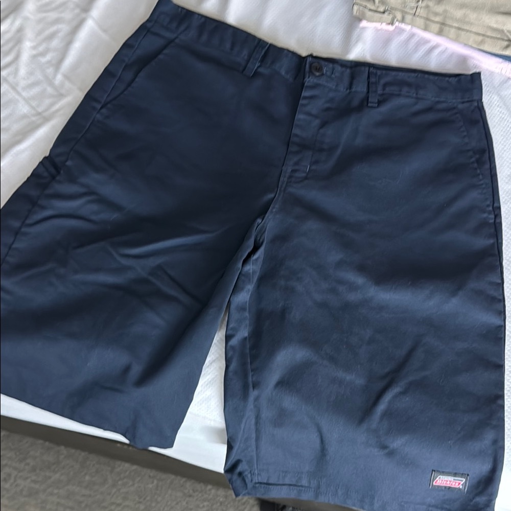 Dickies Blue Flat Front Shorts Classic Workwear
